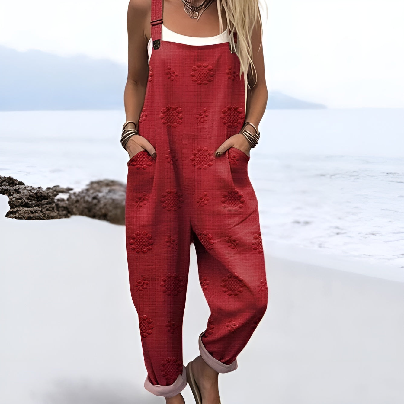 Vintage Floral Jumpsuit for Women: Simple Style and All-Day Comfort