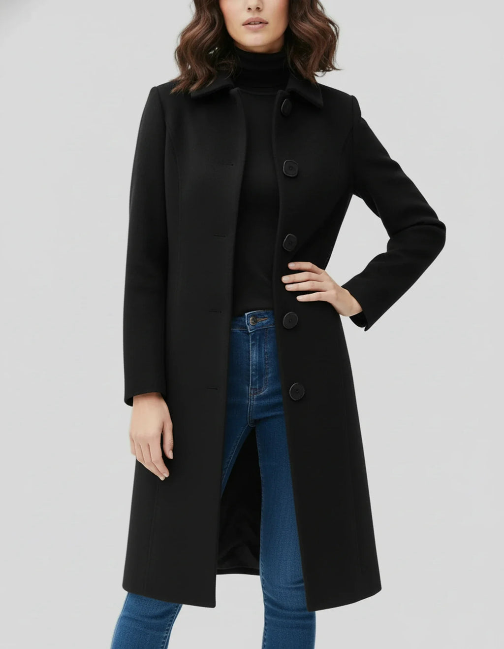 Trench invernale monopetto da donna – Vestibilità casual e calda