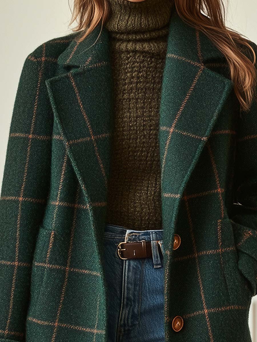 Veste en tweed pour femme à revers - Rétro et chic