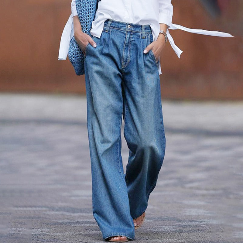 Jeans a gamba larga da donna - pantaloni casual e comodi