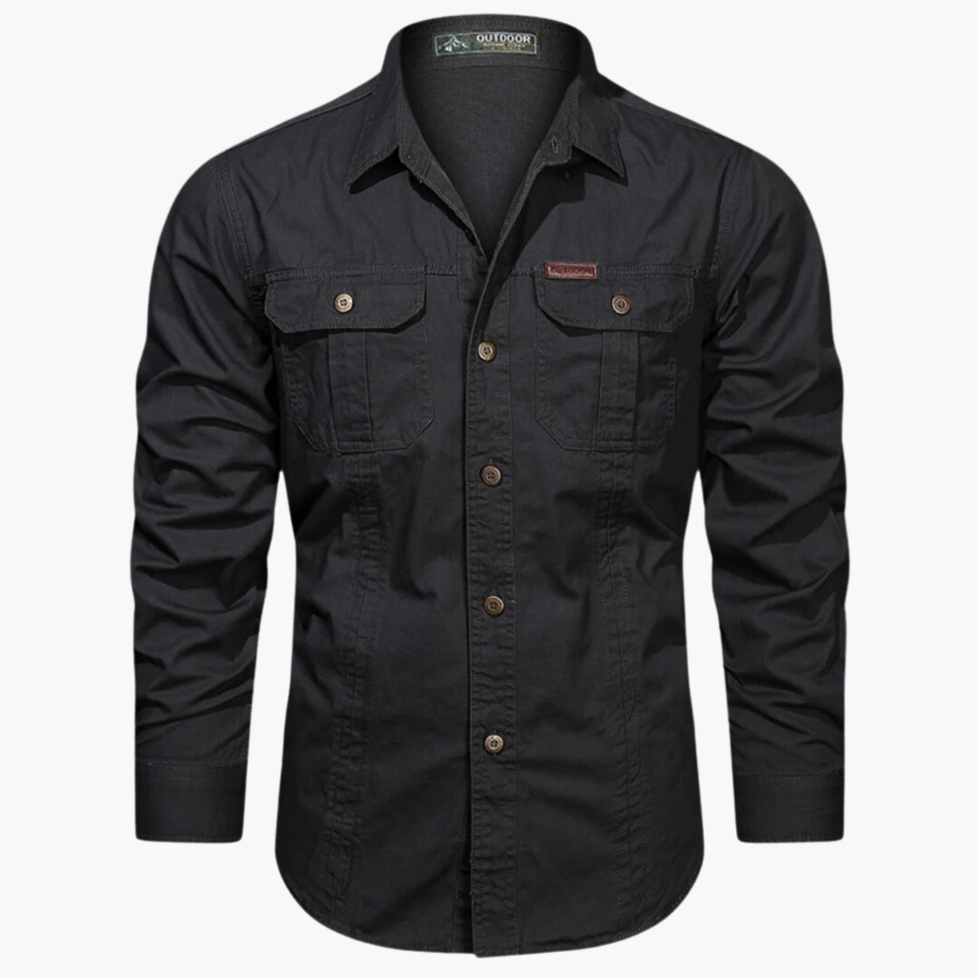 Camicia da uomo per attività all'aperto – Modello elegante e resistente con bottoni e tasche sul petto