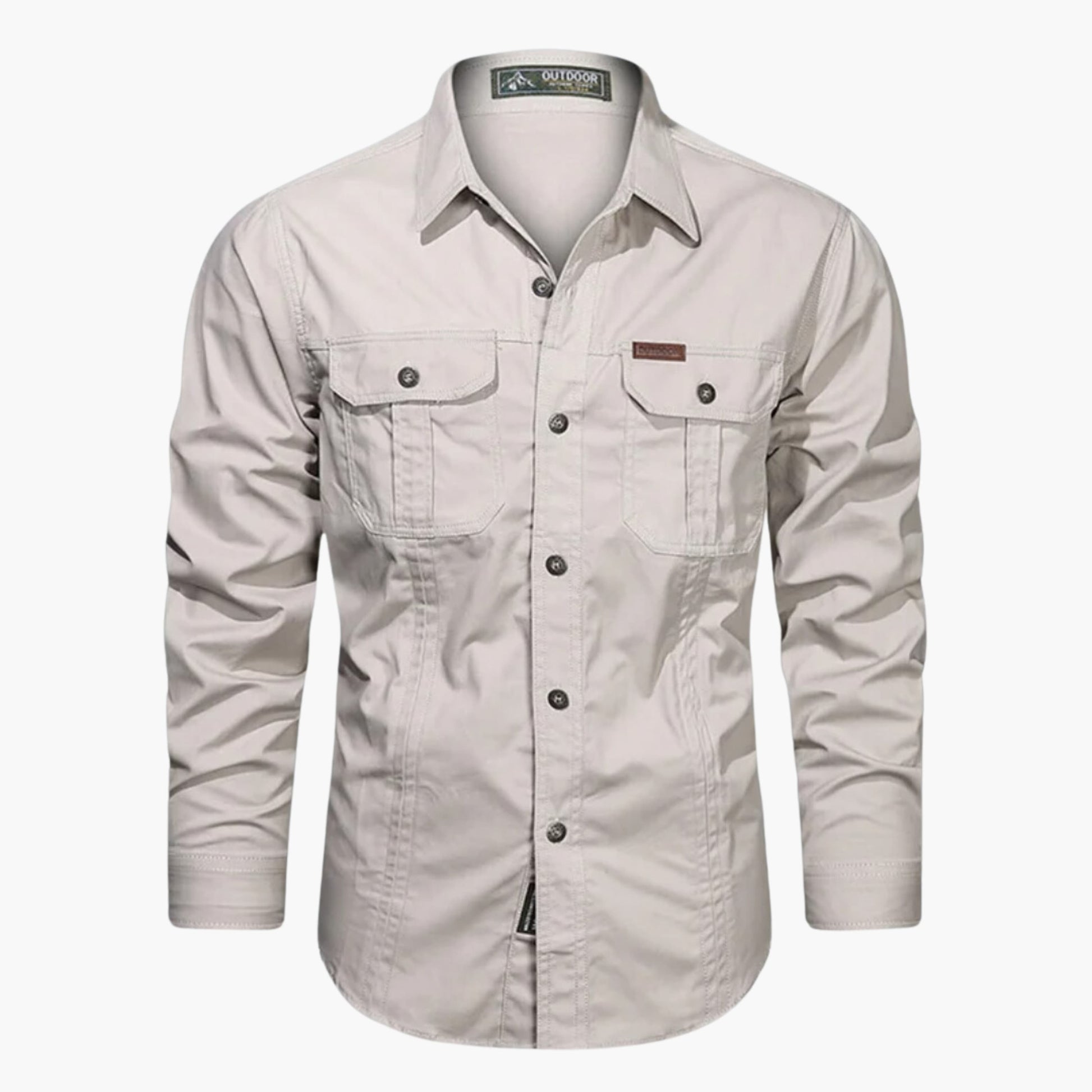 Camicia da uomo per attività all'aperto – Modello elegante e resistente con bottoni e tasche sul petto