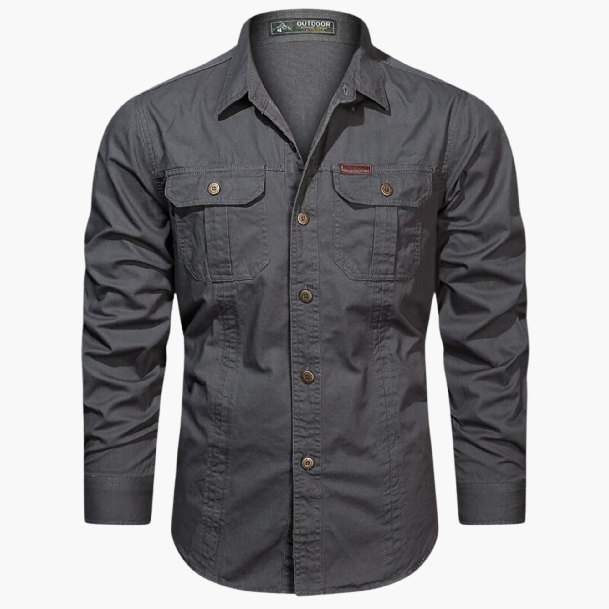 Camicia da uomo per attività all'aperto – Modello elegante e resistente con bottoni e tasche sul petto