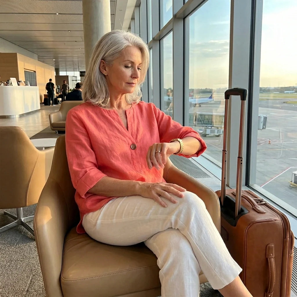 Tunica Donna in Misto Lino con Scollo a V – Blusa Comoda e Leggera