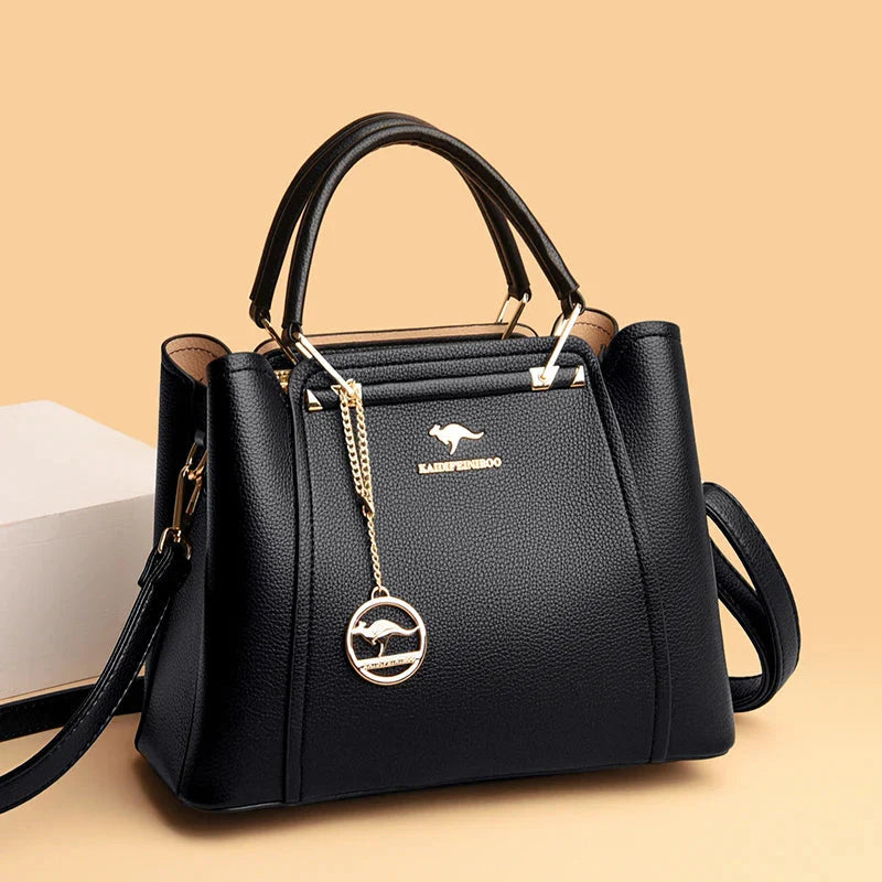 Borsa a tracolla e a spalla di lusso da donna in morbida pelle