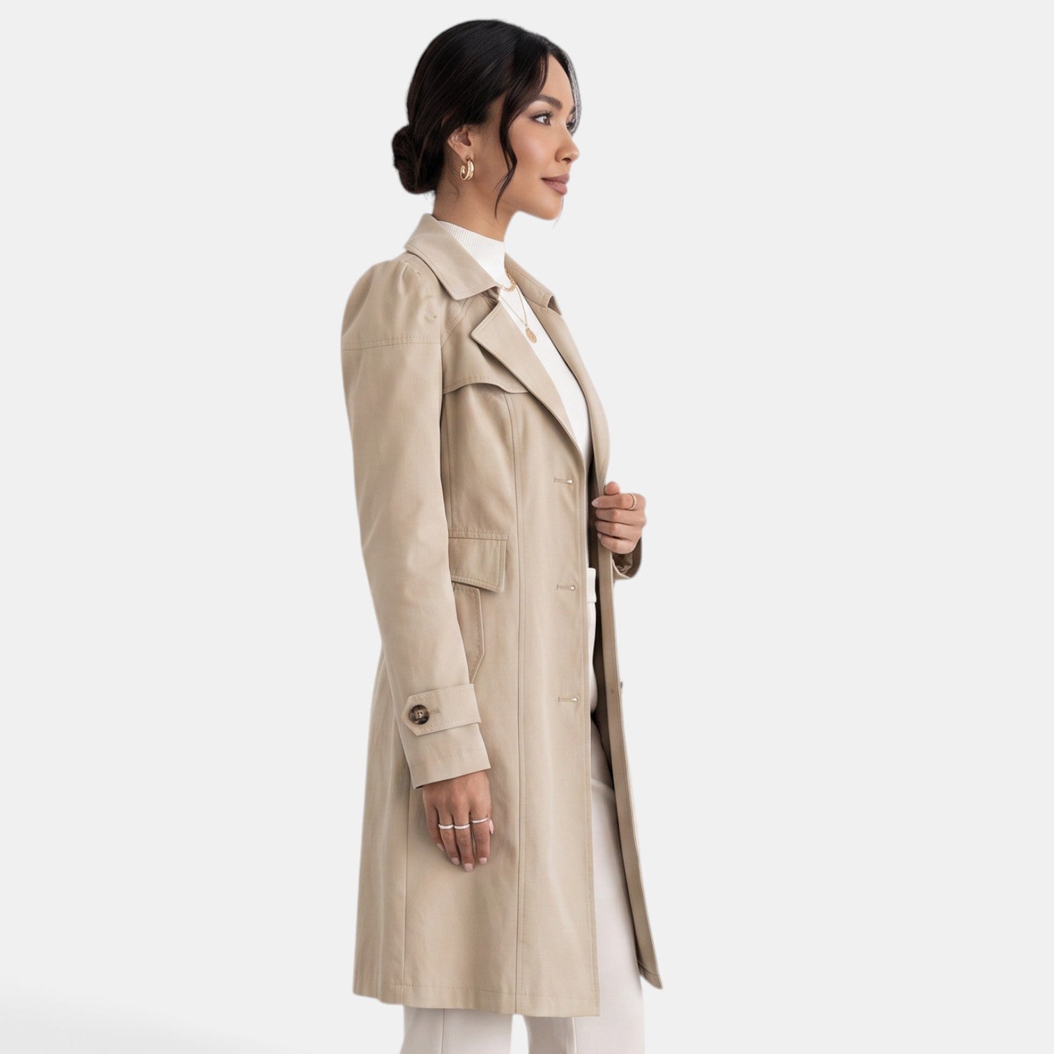 Trench élégant femme avec ceinture – Style classique, féminin et intemporel