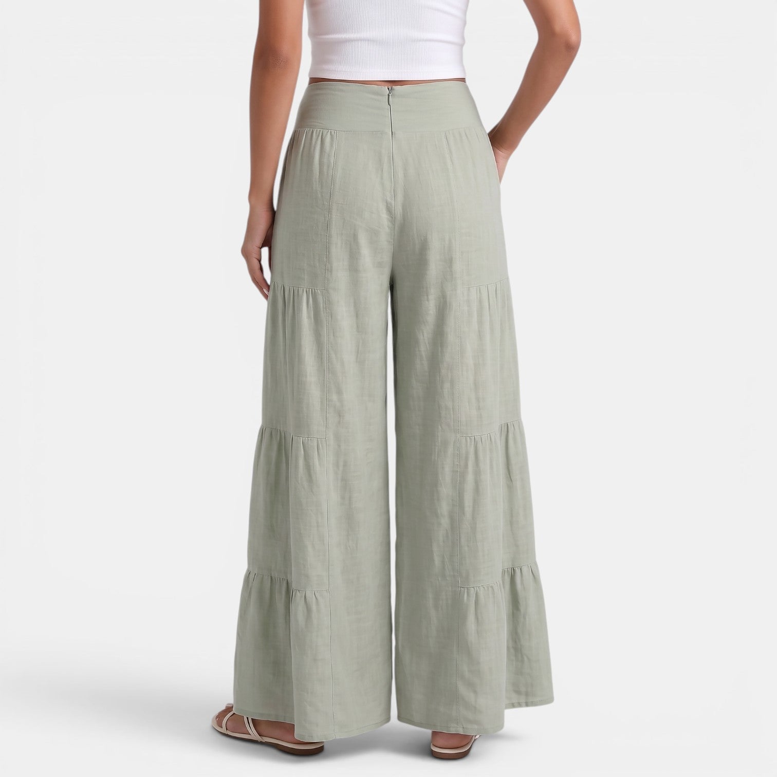 Pantaloni donna in lino ampi e fluidi - Stile estivo leggero ed elegante