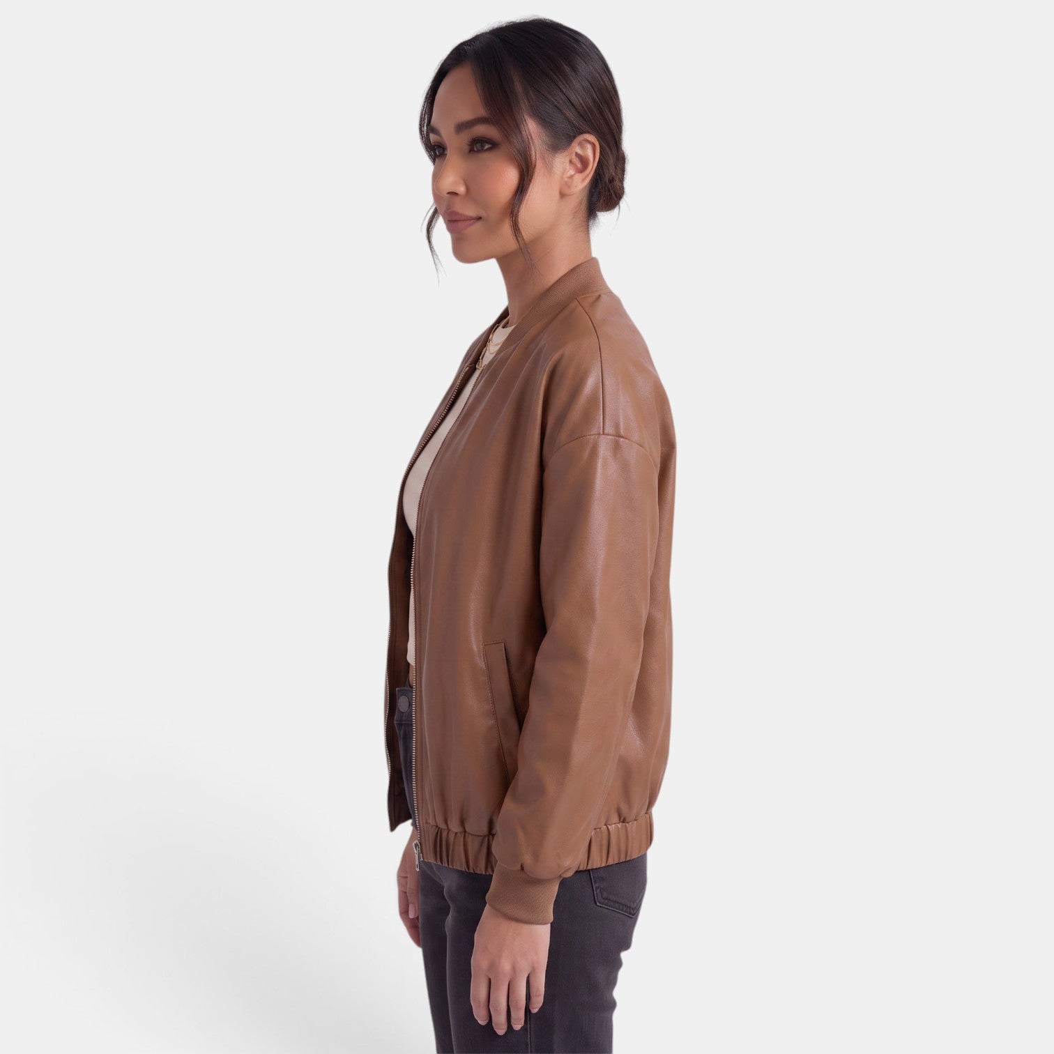 Women’s Faux-Leather Biker Jacket – Chic, Edgy, and Modern Style