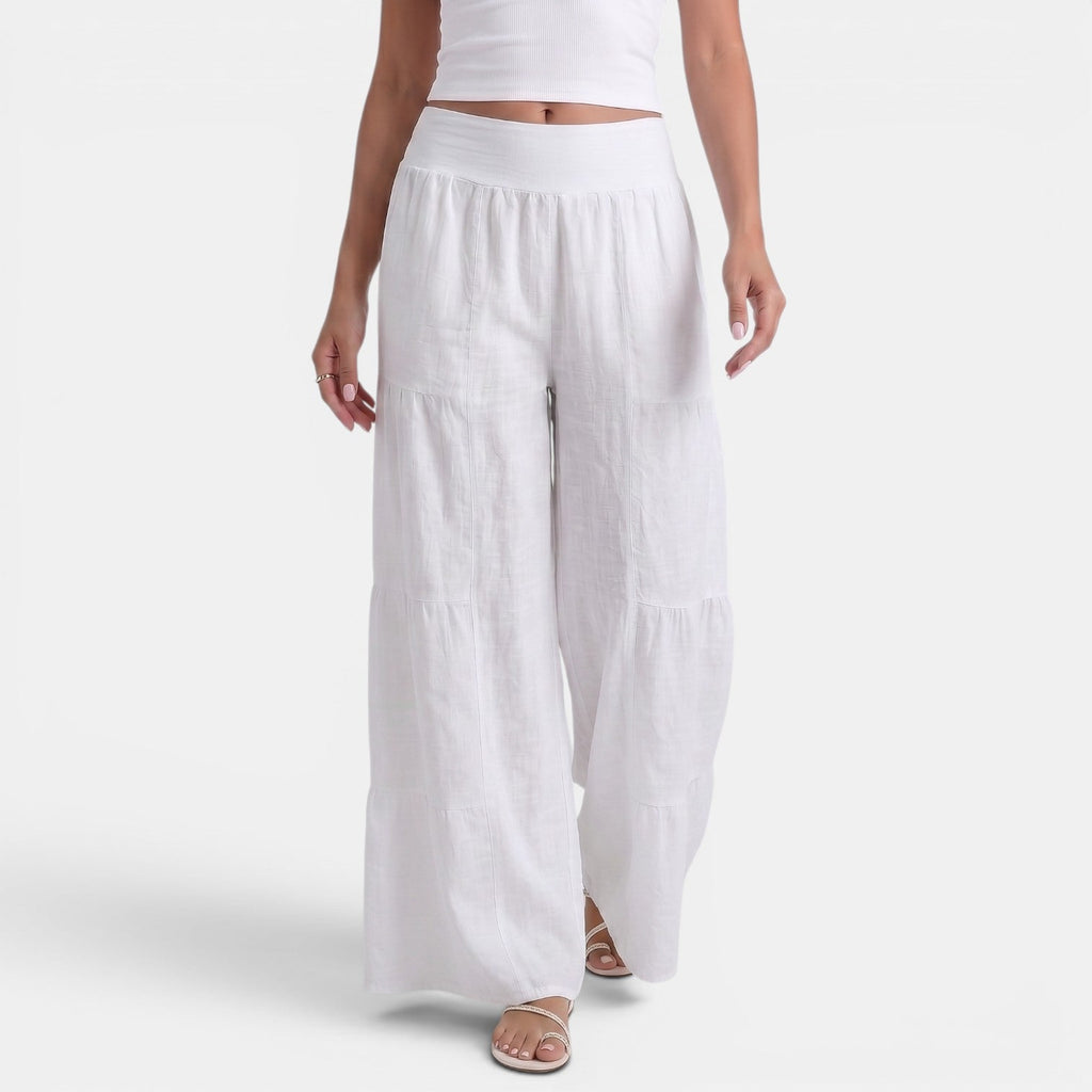 Pantaloni donna in lino ampi e fluidi - Stile estivo leggero ed elegante