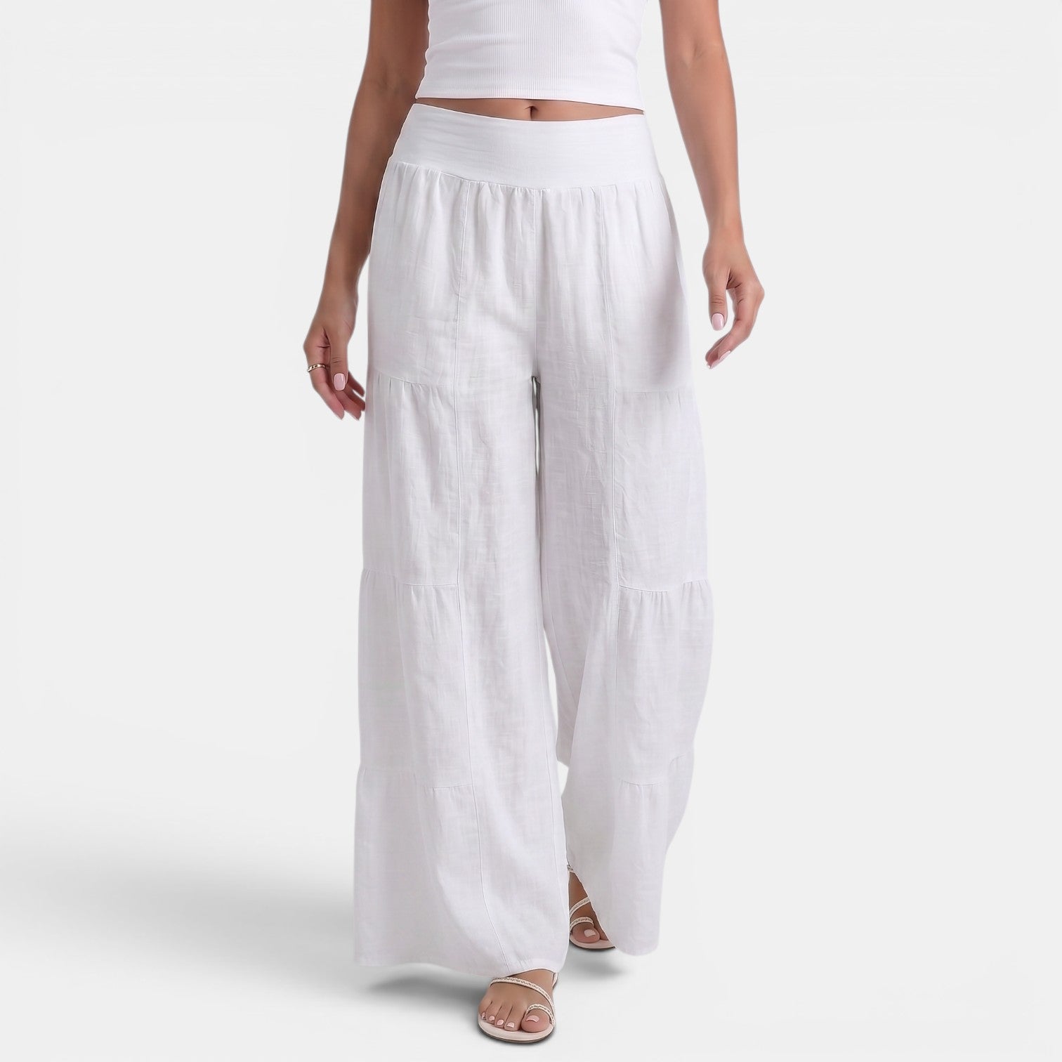 Pantaloni donna in lino ampi e fluidi - Stile estivo leggero ed elegante