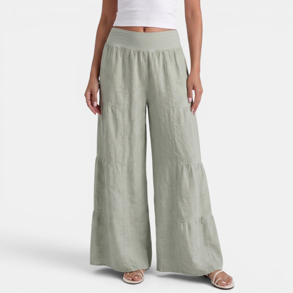 Pantaloni donna in lino ampi e fluidi - Stile estivo leggero ed elegante