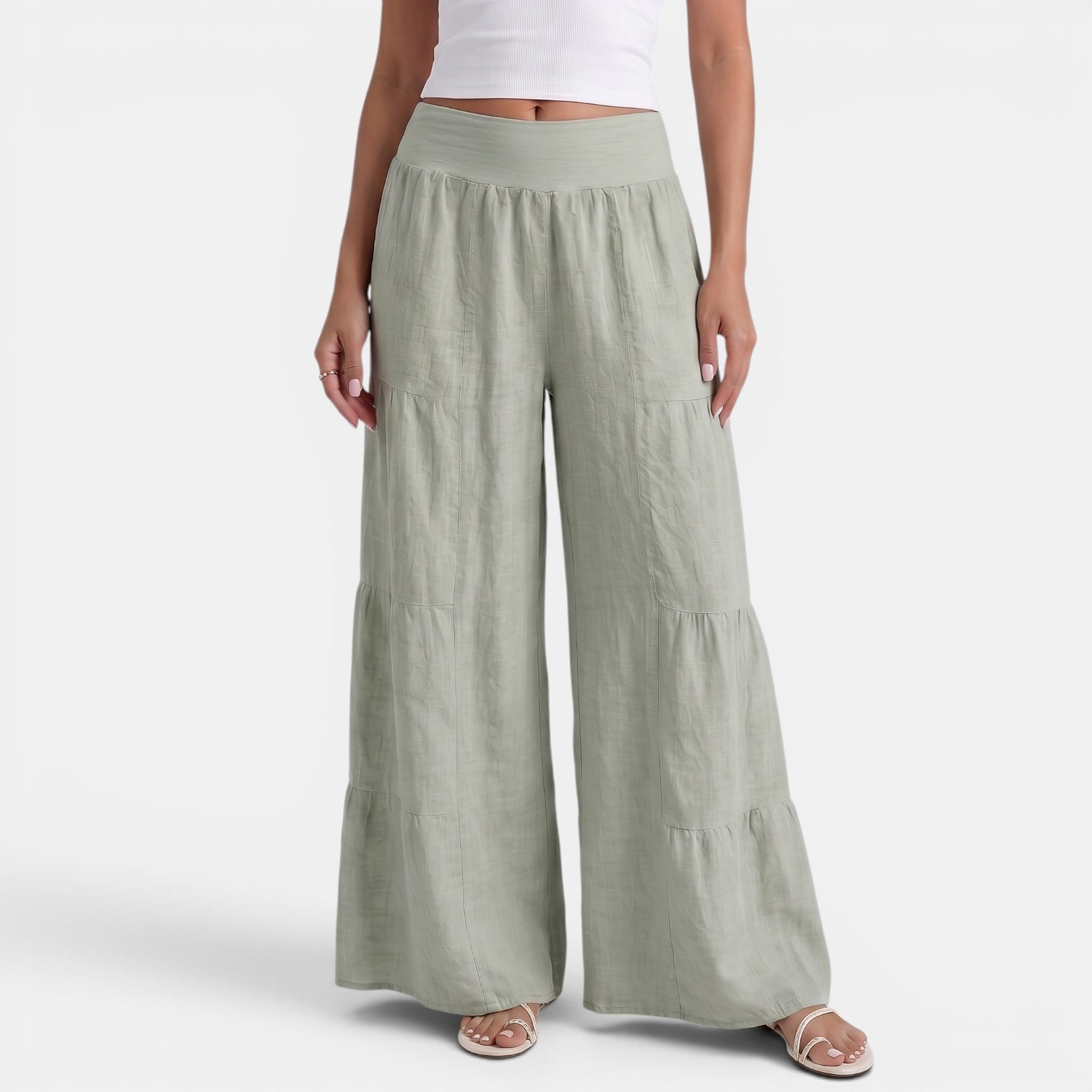 Pantaloni donna in lino ampi e fluidi - Stile estivo leggero ed elegante
