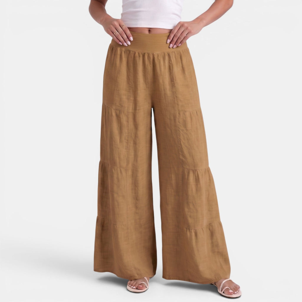 Pantaloni donna in lino ampi e fluidi - Stile estivo leggero ed elegante