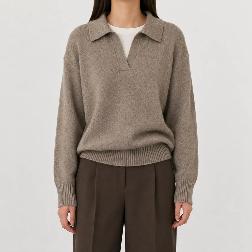 Pull pour femme à col en V et manches longues - Doux et facile à porter