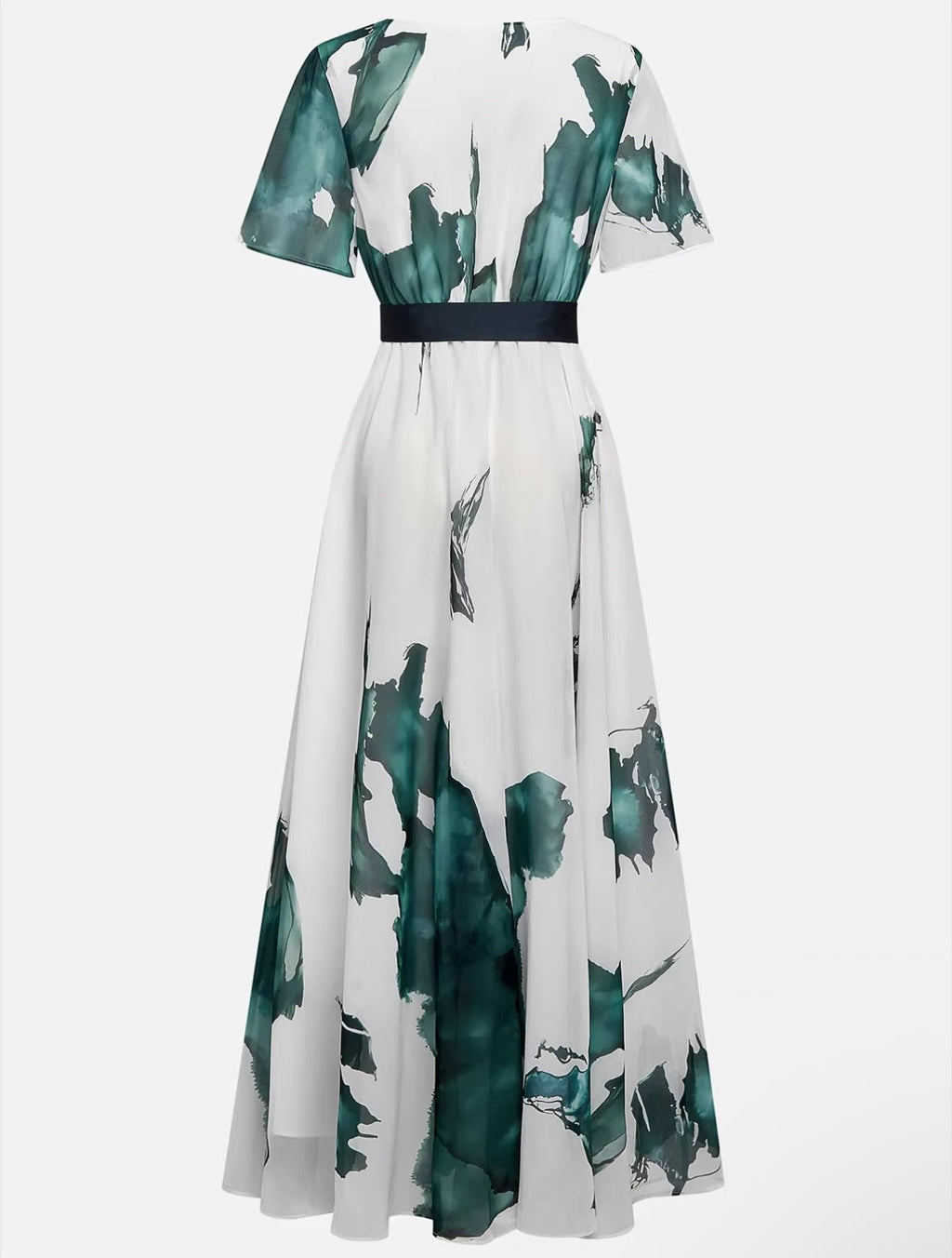 Abito lungo A Fantasia Acquerello - Abito Lungo Elegante Donna