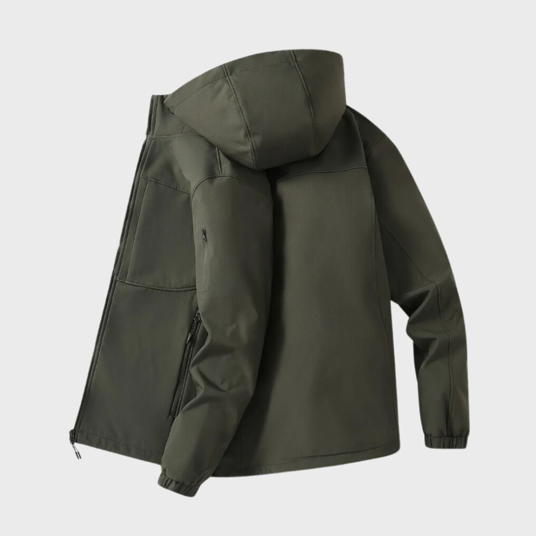 Giacca impermeabile con cappuccio da uomo - look casual e confortevole