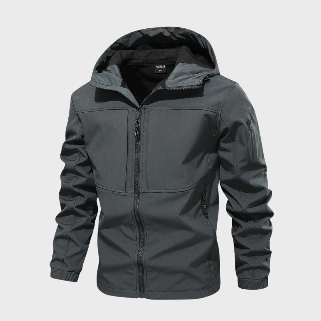 Giacca impermeabile con cappuccio da uomo - look casual e confortevole