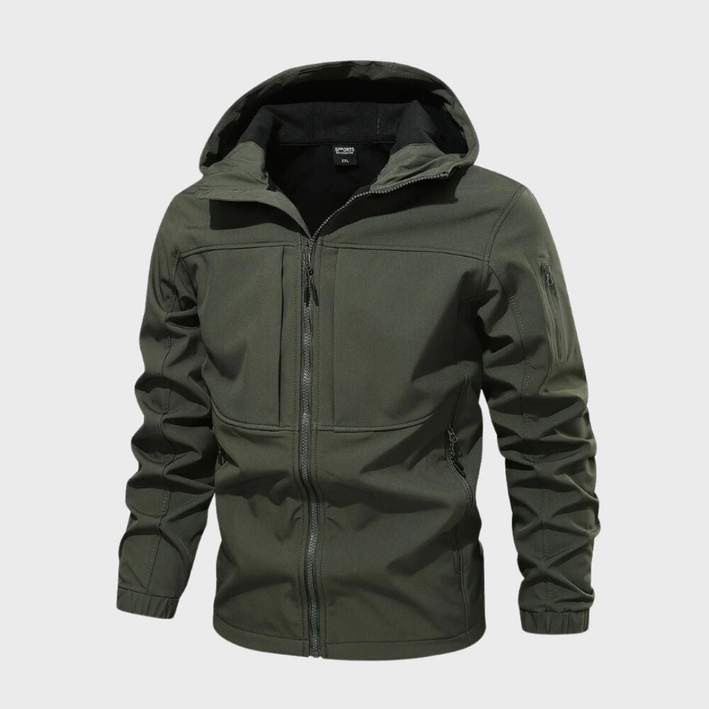 Giacca impermeabile con cappuccio da uomo - look casual e confortevole