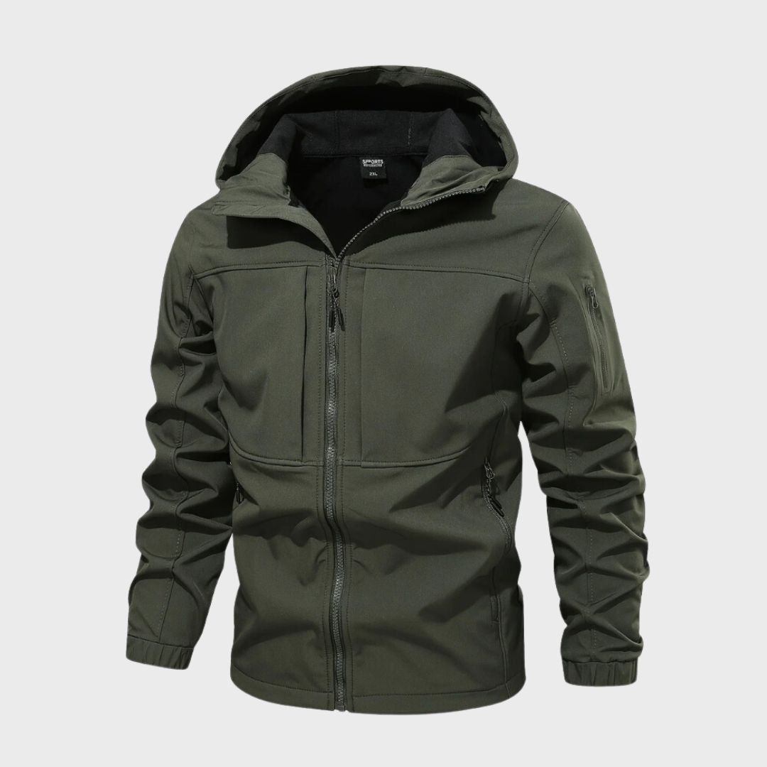 Giacca impermeabile con cappuccio da uomo - look casual e confortevole