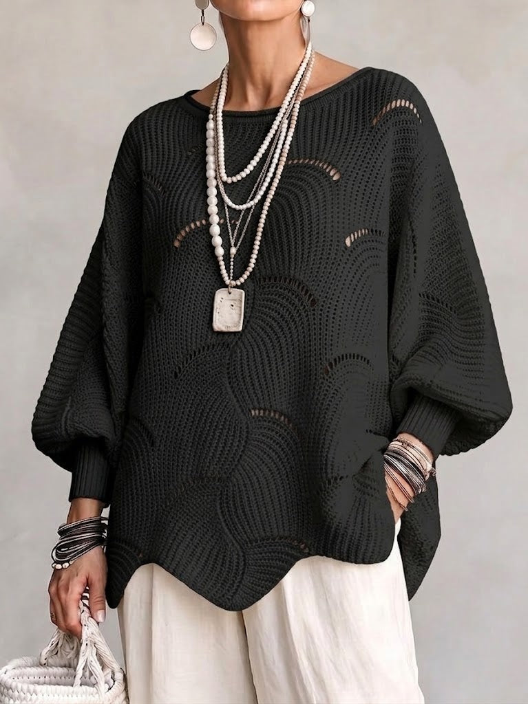 Jersey calado para mujer con motivo ondulado - Suave y femenino