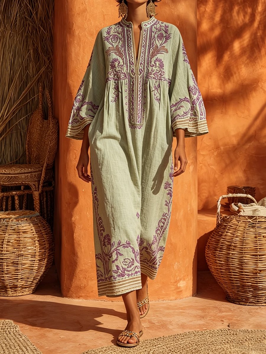 Abito boho da donna con fascino mediterraneo - Fluido e solare