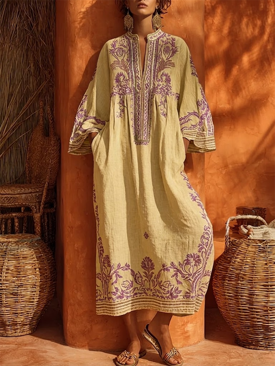 Abito boho da donna con fascino mediterraneo - Fluido e solare