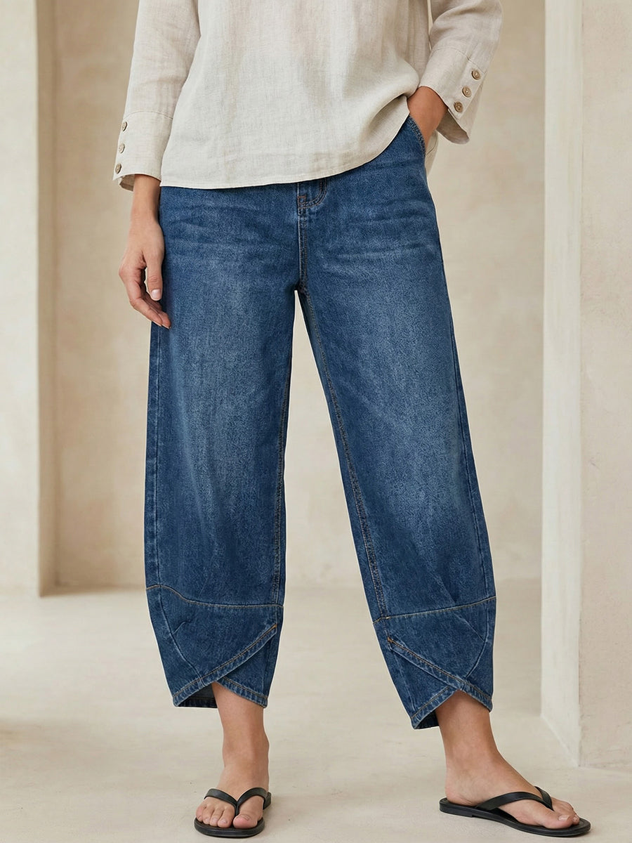 Jeans Donna in Cotone Denim Lavato – Stile Casual Street Rilassato