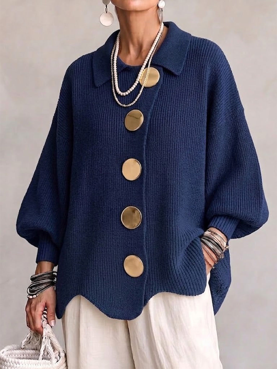 Cardigan donna con bottoni dorati - Elegante e morbido