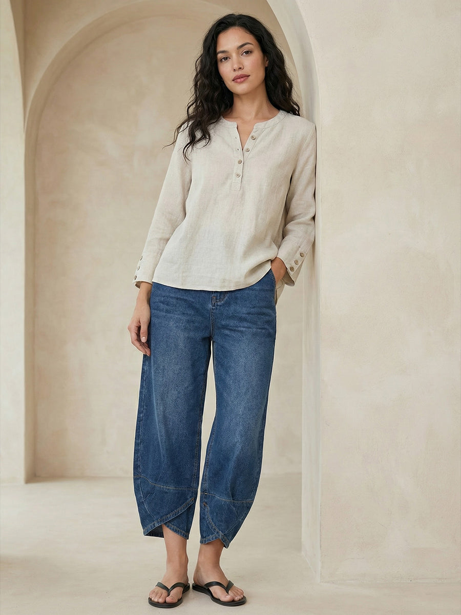 Jeans Donna in Cotone Denim Lavato – Stile Casual Street Rilassato