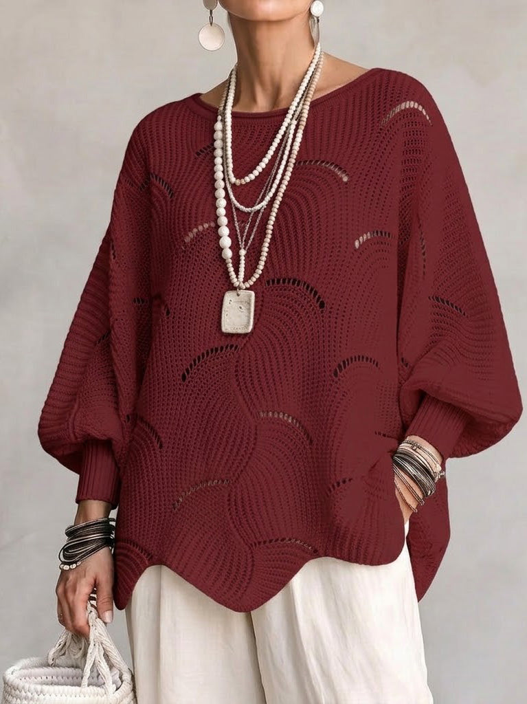 Jersey calado para mujer con motivo ondulado - Suave y femenino