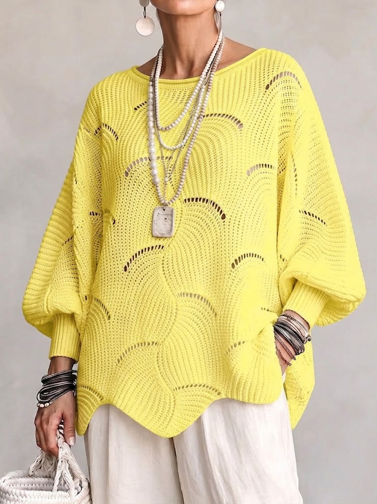 Jersey calado para mujer con motivo ondulado - Suave y femenino