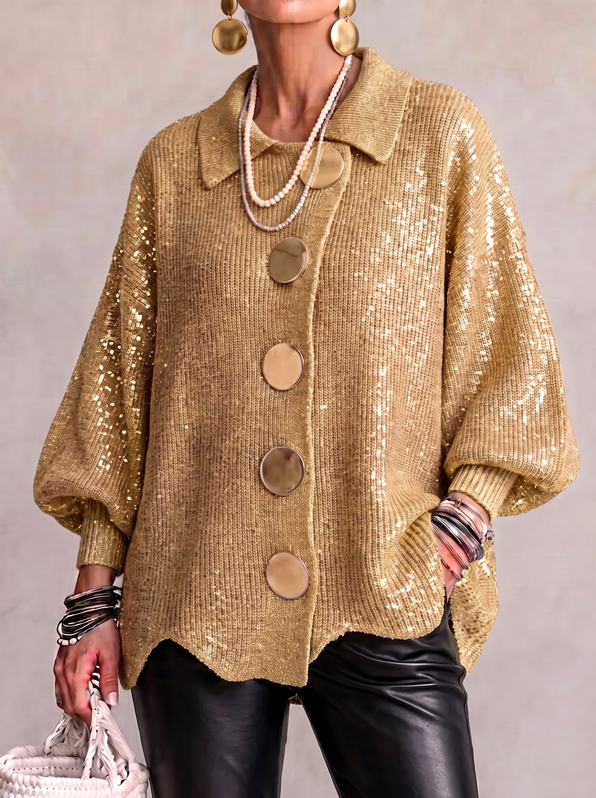 Cardigan donna con bottoni dorati - Elegante e morbido