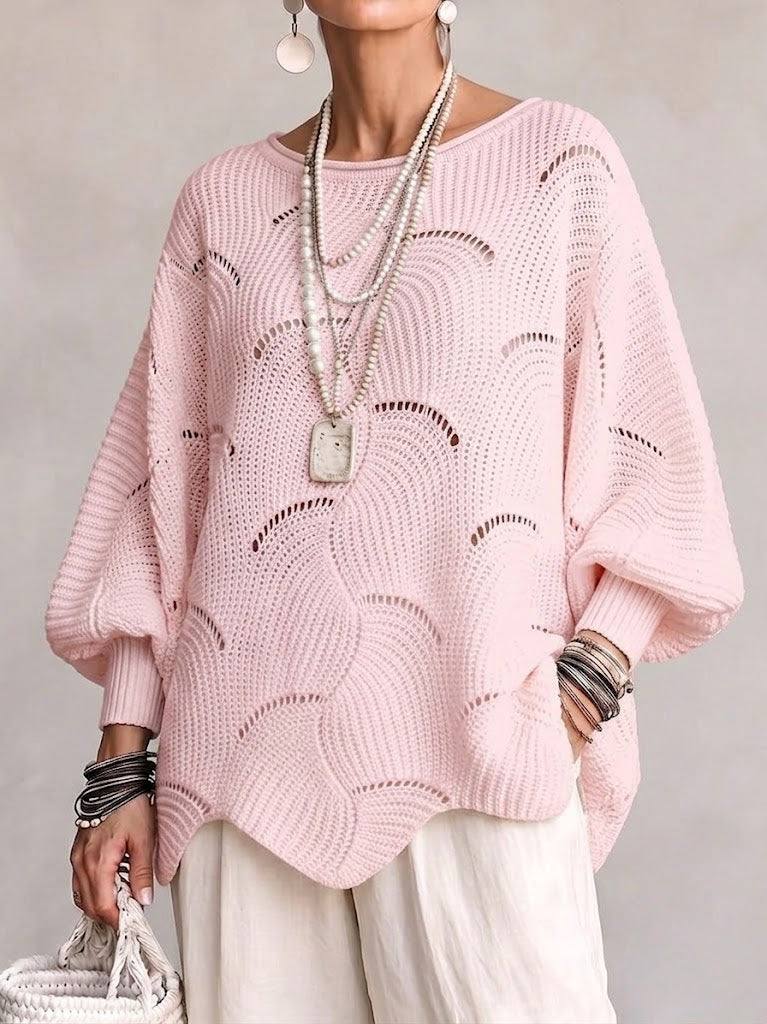 Jersey calado para mujer con motivo ondulado - Suave y femenino