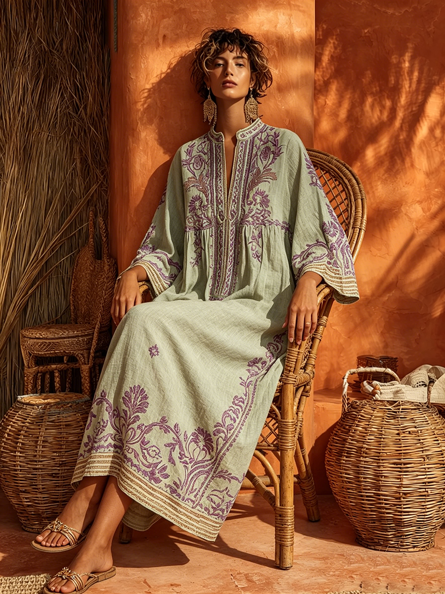 Abito boho da donna con fascino mediterraneo - Fluido e solare