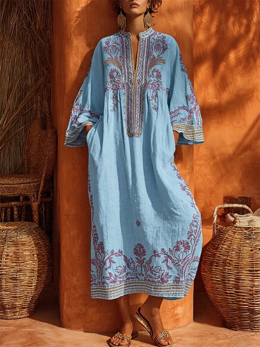Abito boho da donna con fascino mediterraneo - Fluido e solare