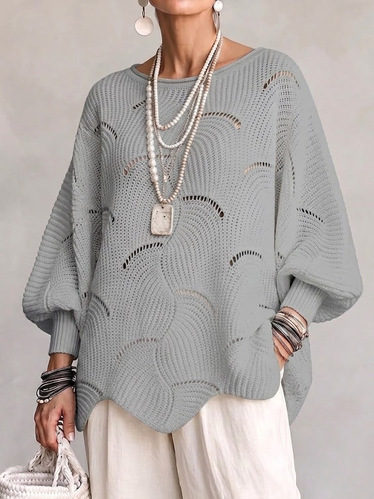 Jersey calado para mujer con motivo ondulado - Suave y femenino