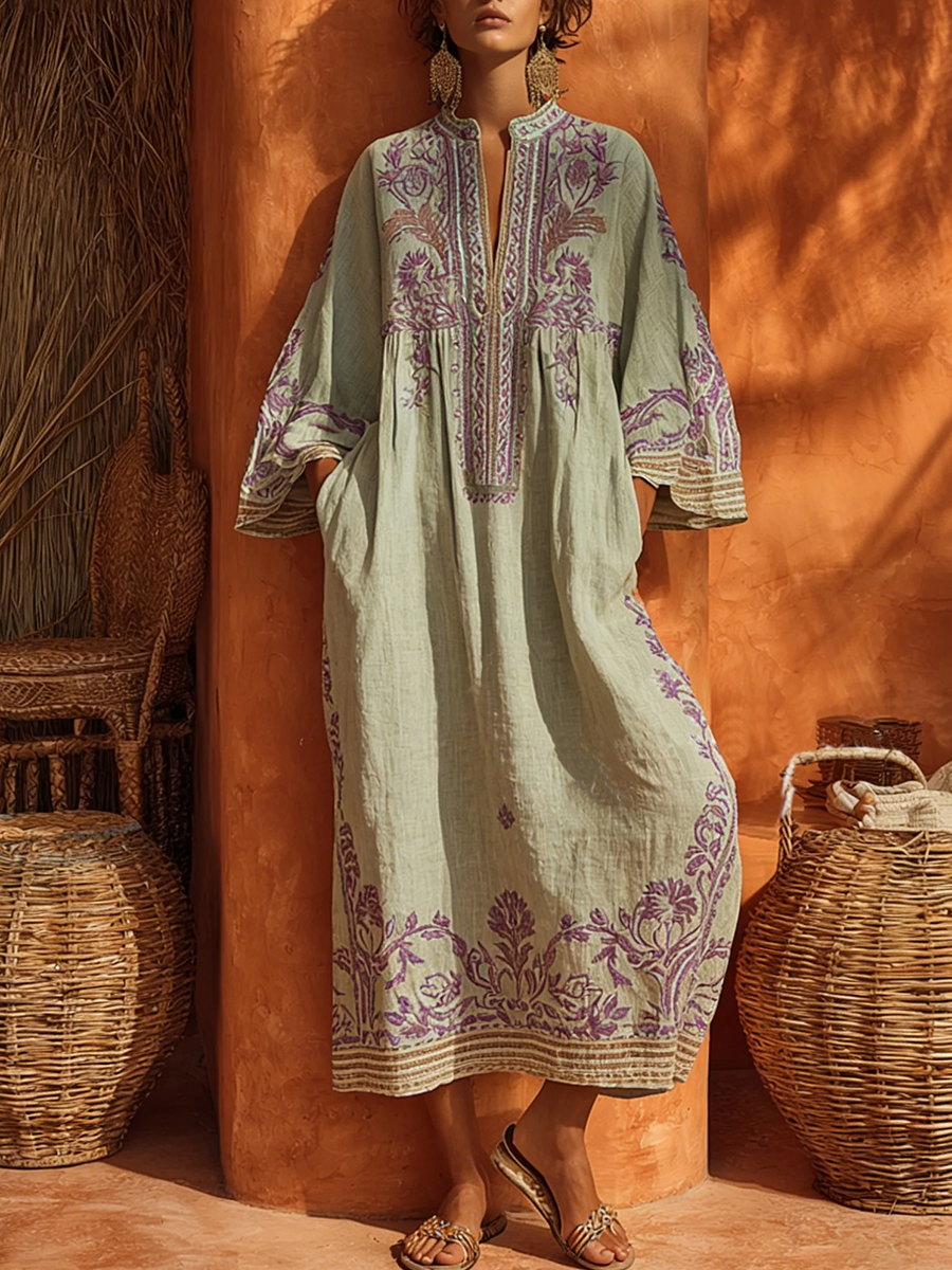 Abito boho da donna con fascino mediterraneo - Fluido e solare