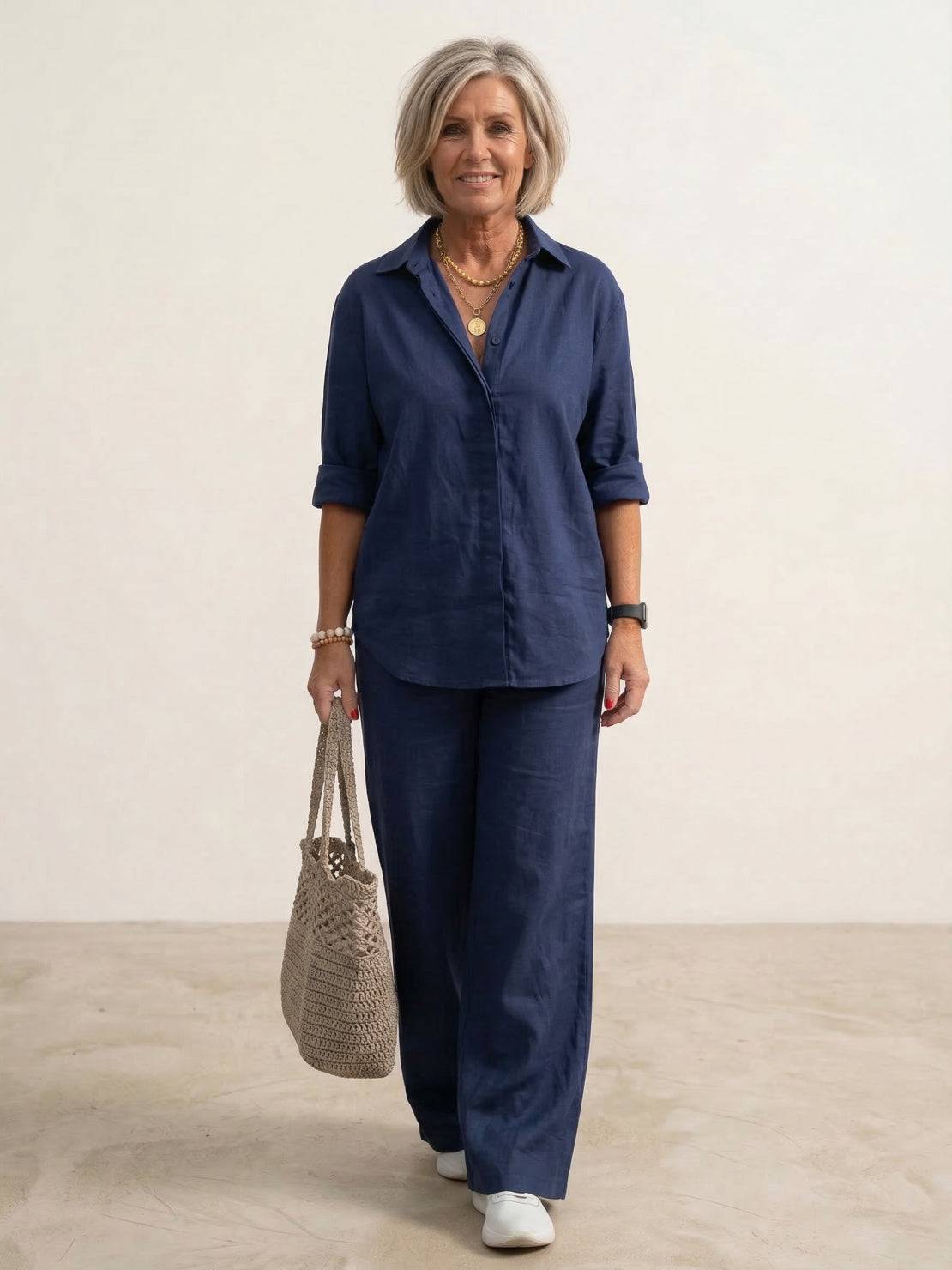 Completo camicia e pantaloni ampi da donna – Chic e fluido