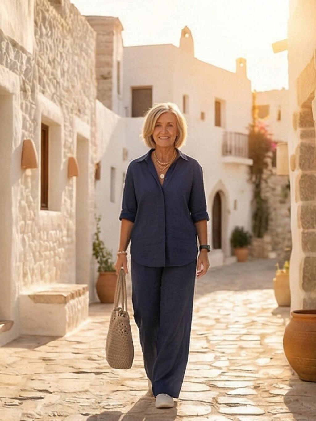 Completo camicia e pantaloni ampi da donna – Chic e fluido