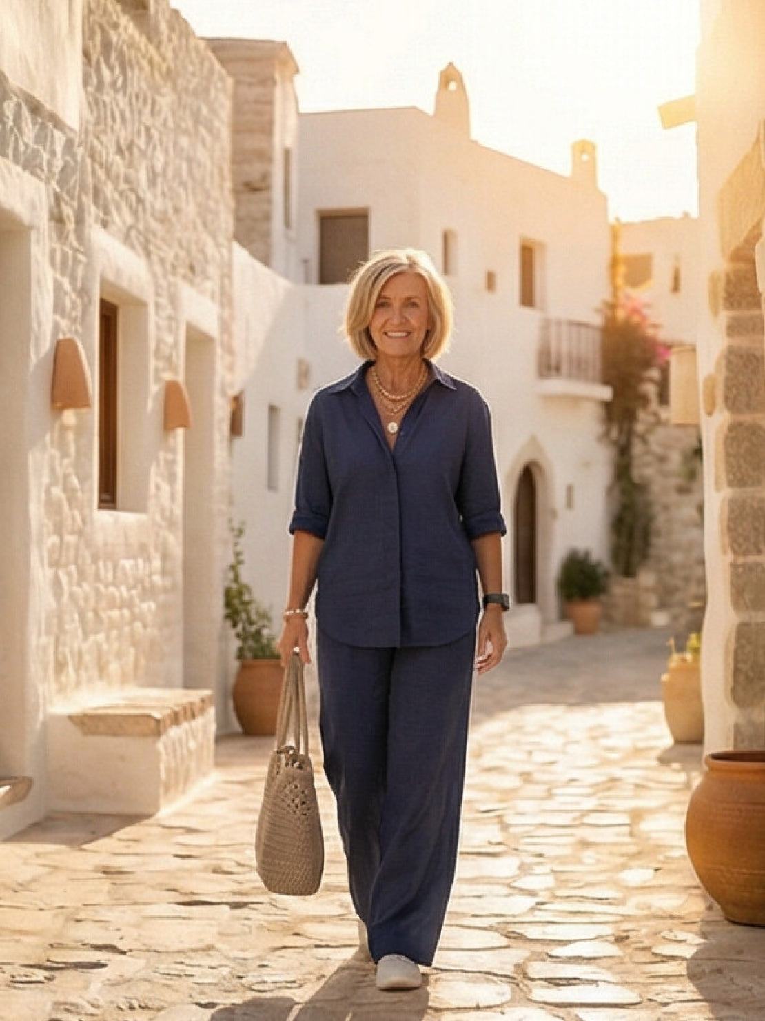 Completo camicia e pantaloni ampi da donna – Chic e fluido