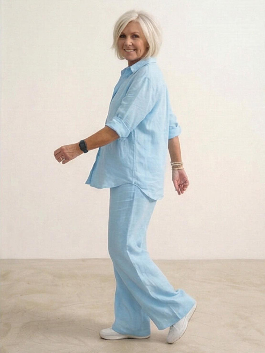 Completo camicia e pantaloni ampi da donna – Chic e fluido