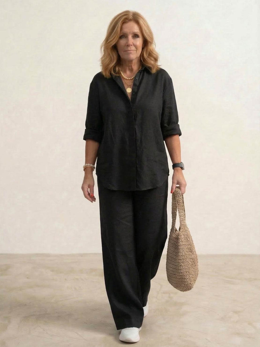Completo camicia e pantaloni ampi da donna – Chic e fluido