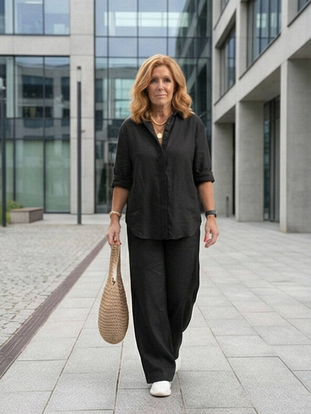 Completo camicia e pantaloni ampi da donna – Chic e fluido