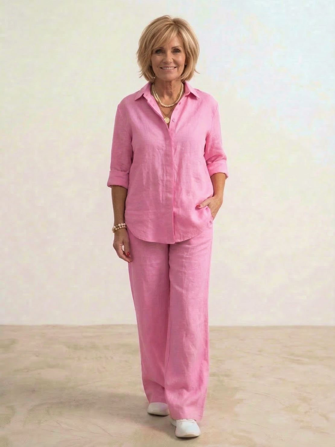 Completo camicia e pantaloni ampi da donna – Chic e fluido