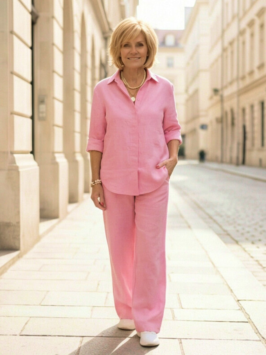 Completo camicia e pantaloni ampi da donna – Chic e fluido