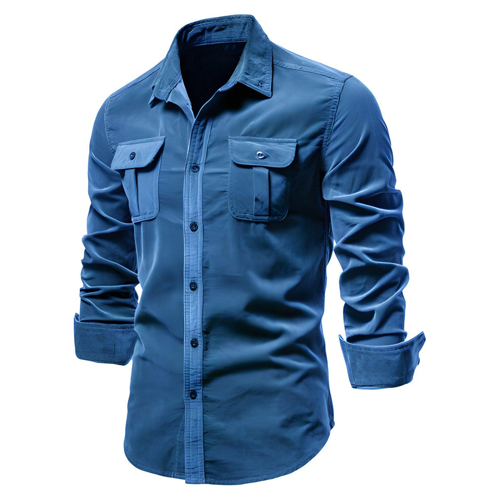 Camicia Utility da uomo - Collo classico con tasche a patta
