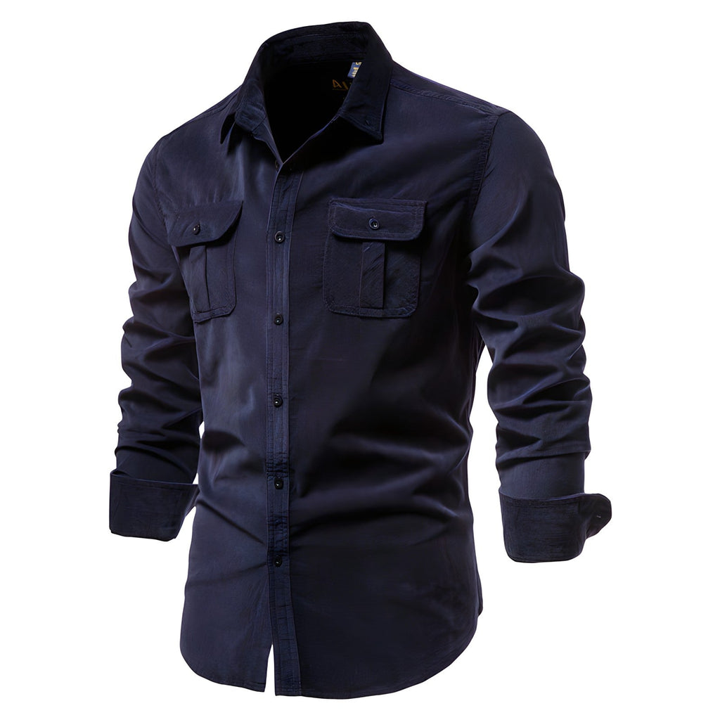 Camicia Utility da uomo - Collo classico con tasche a patta