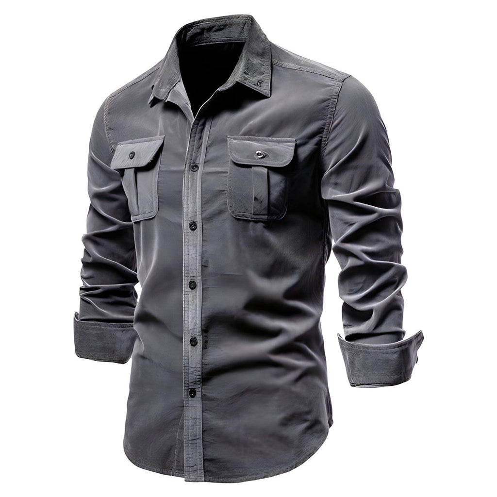 Camicia Utility da uomo - Collo classico con tasche a patta