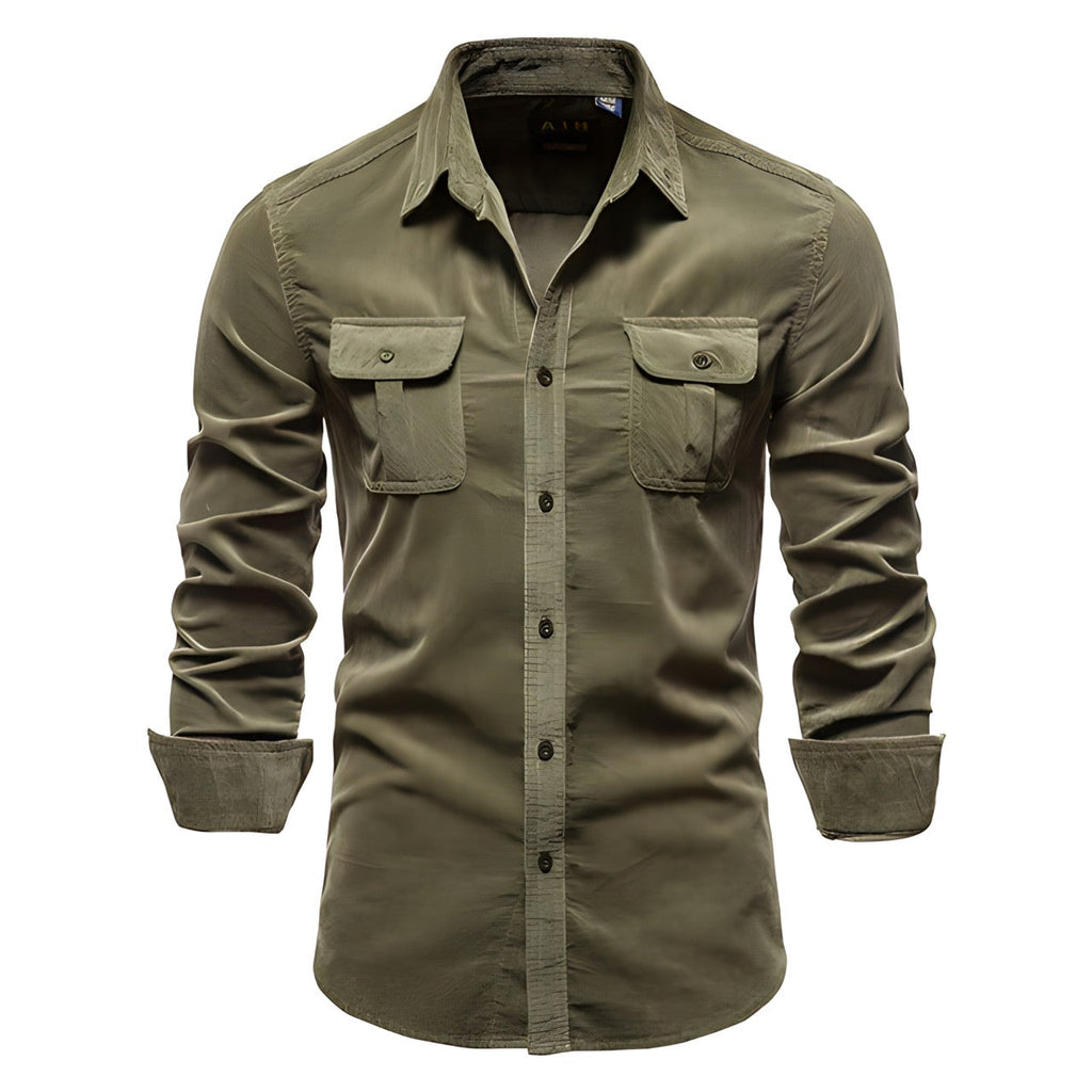 Camicia Utility da uomo - Collo classico con tasche a patta