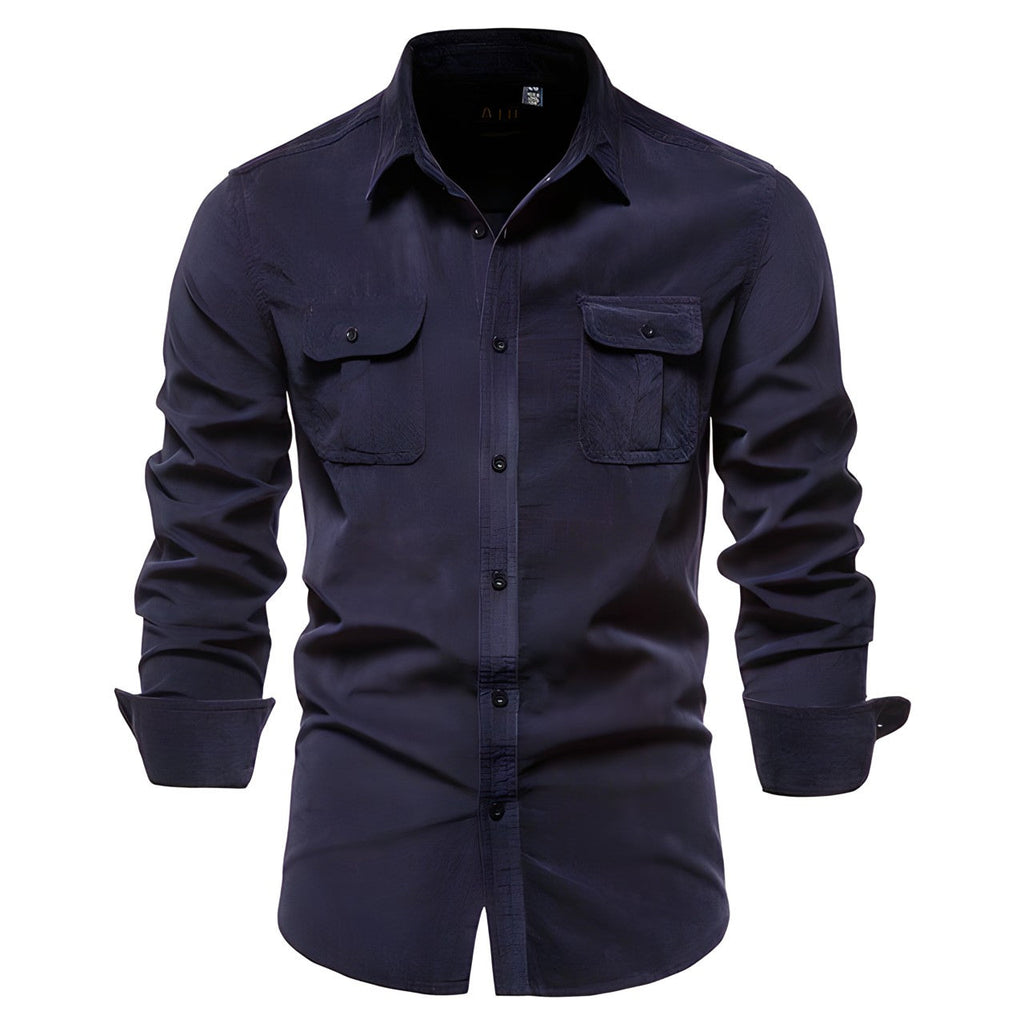 Camicia Utility da uomo - Collo classico con tasche a patta
